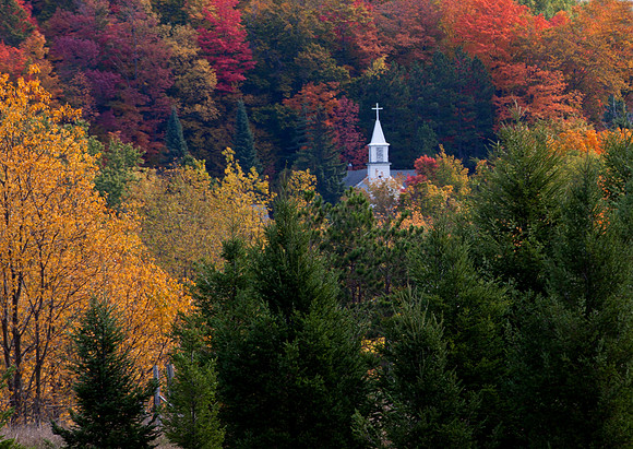 Church Spire in Autumn