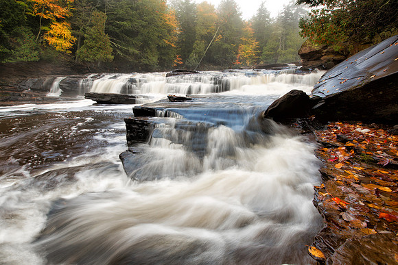 Manido Falls on the Presque Isle River