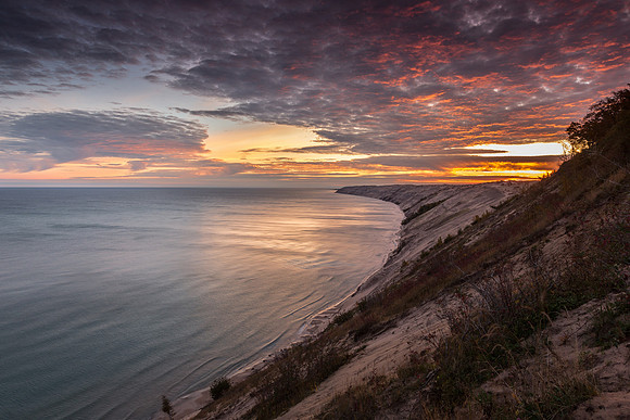 Log Slide Overlook Sunrise, Pictured Rocks