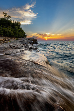 Gentle Waves at Sunset
