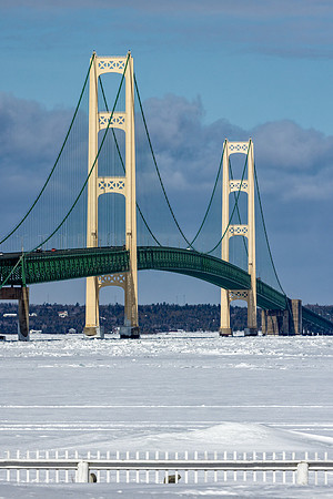 Mackinac Bridge on Clear Winter Day - UP-747 CS218049