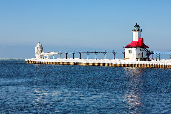 St. Joseph North Pier in Winter