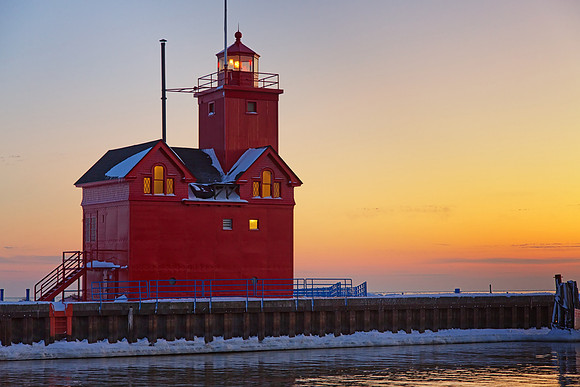 Holland Lighthouse at Sunset
