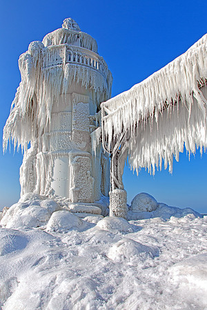 St. Joseph Michigan North Pier in Winter