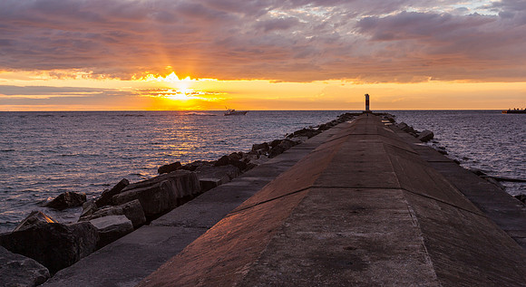 South Breakwater Sunset - Ludington Michigan