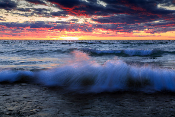 Stormy Sunset over Lake Michigan