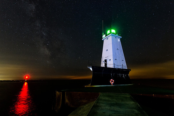 Milky Way over Ludington Lighthouse