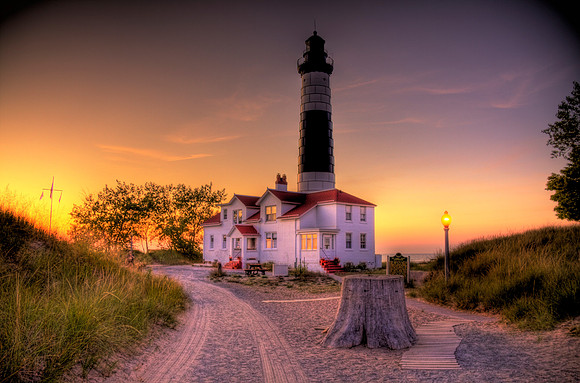 Golden Hued Lighthouse