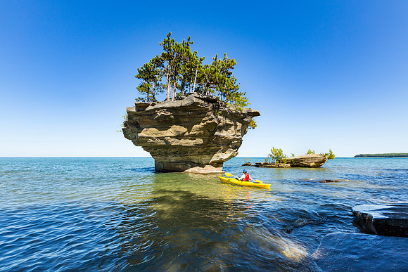 Man in Kayak at Turnip Rock