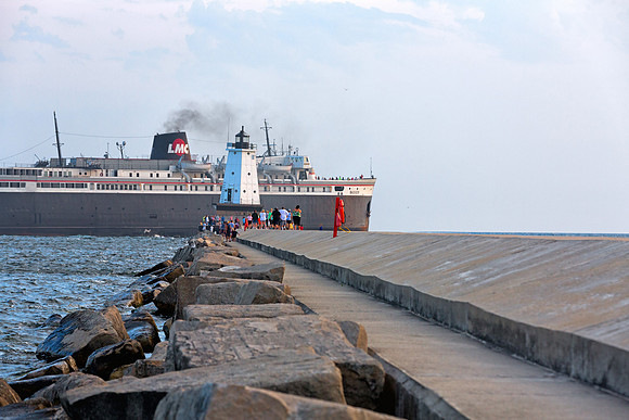 Car Ferry Badger & Ludington Lighthouse