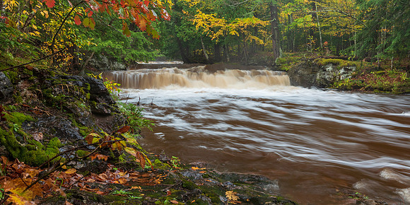 UP-383 - Slate River Falls in Autumn