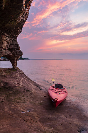 Kayak Sunset on Lake Superior