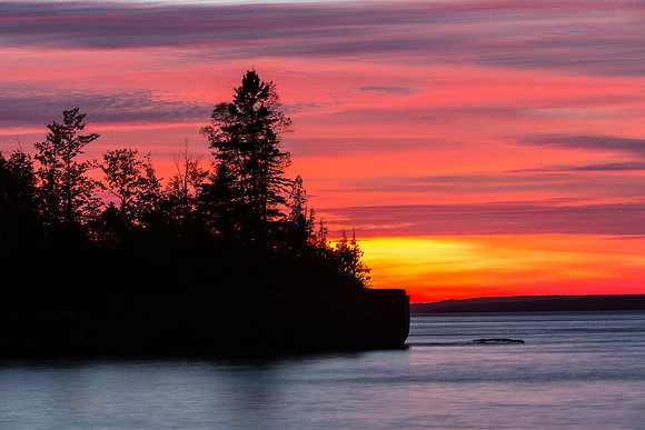 Fiery Sunset on Lake Superior