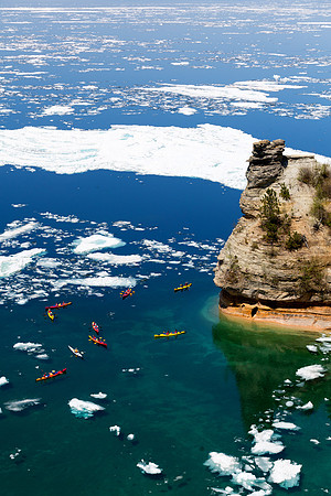 Kayaking at Miners Castle - Pictured Rocks National Lakeshore - Michigan
