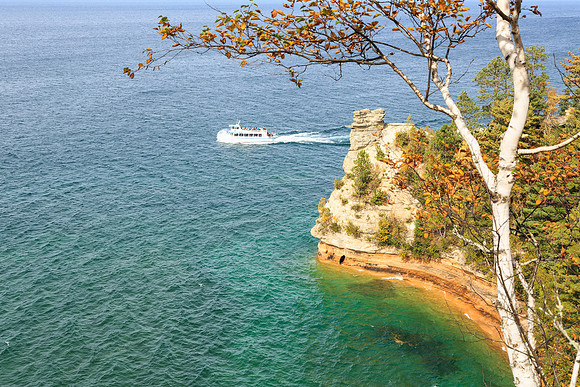 Ferry Boat Passes Miners Castle