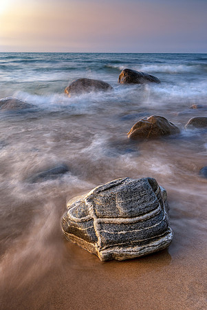 Textured Rocks and Sunset