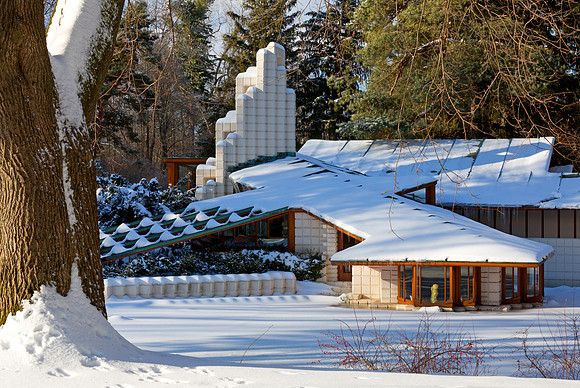 Alden B. Dow Home in Winter at Dow Gardens