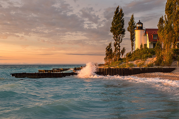 Point Betsie Light at Golden Hour