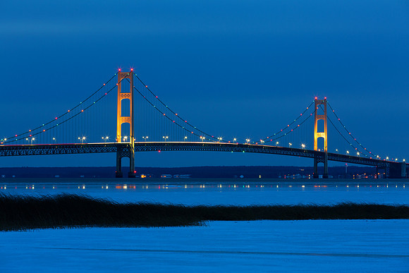Mackinac Bridge at Night