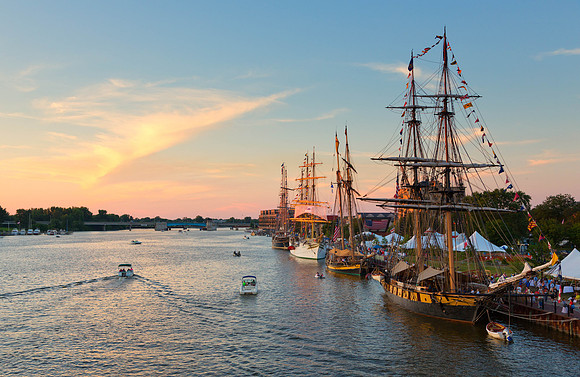 Tall Ships at Sunset - Bay City Michigan