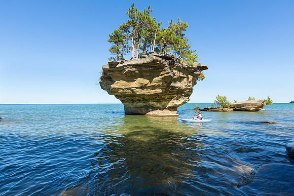 Blue Kayak at Turnip Rock