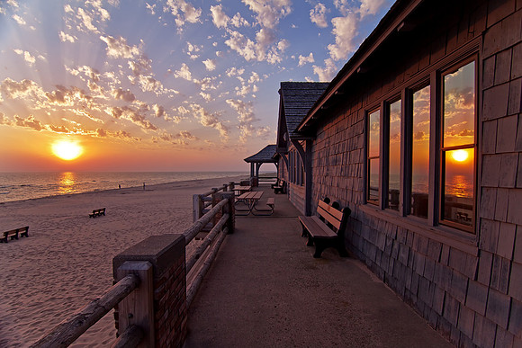 Ludington Beach House Sunset