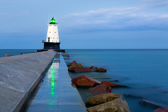 Ludington Pier Lighthouse before Sunrise