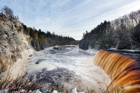 Tahqauamenon Falls and Tahquamenon River in Winter