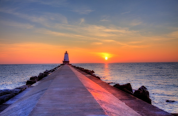 North Breakwater Lighthouse in Ludington Michigan
