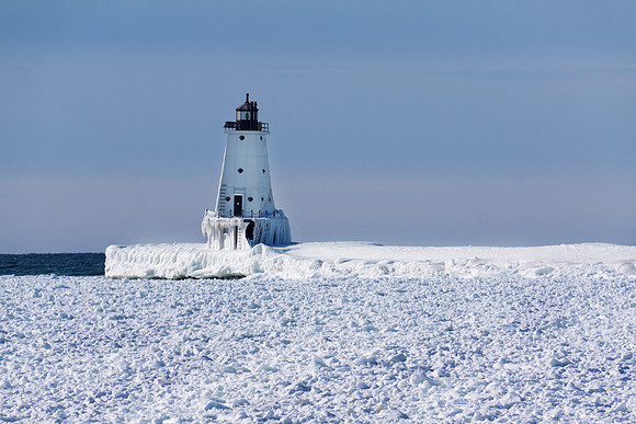 North Breakwater Pier Lighthouse in Winter