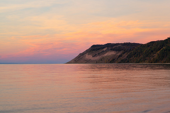 Autumn Sunset at Empire Bluffs over Lake Michigan