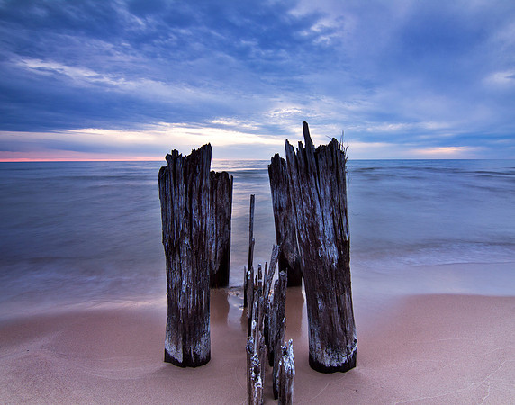 First Curve Pilings