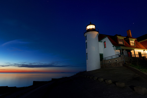 Point Betsie Lighthouse at Night - Frankfort Michigan
