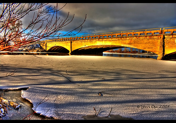 Early Winter Sunrise on Bridge